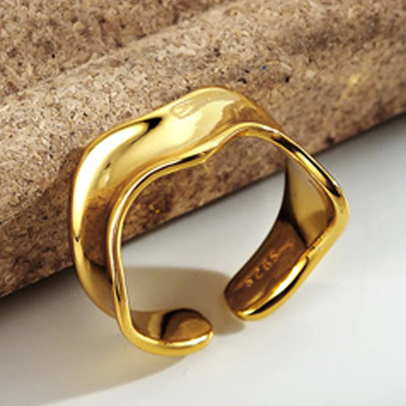 Abstract Wide Thick Ring R1045