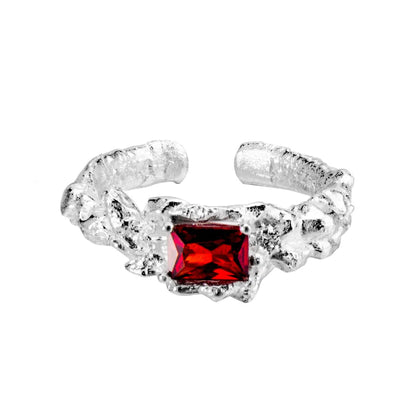 Alien Texture Garnet CZ Ring R1248