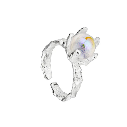 Textured Moon Stone Ring R1267