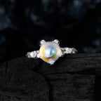 Textured Moon Stone Ring R1267