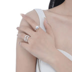 Textured Moon Stone Ring R1267