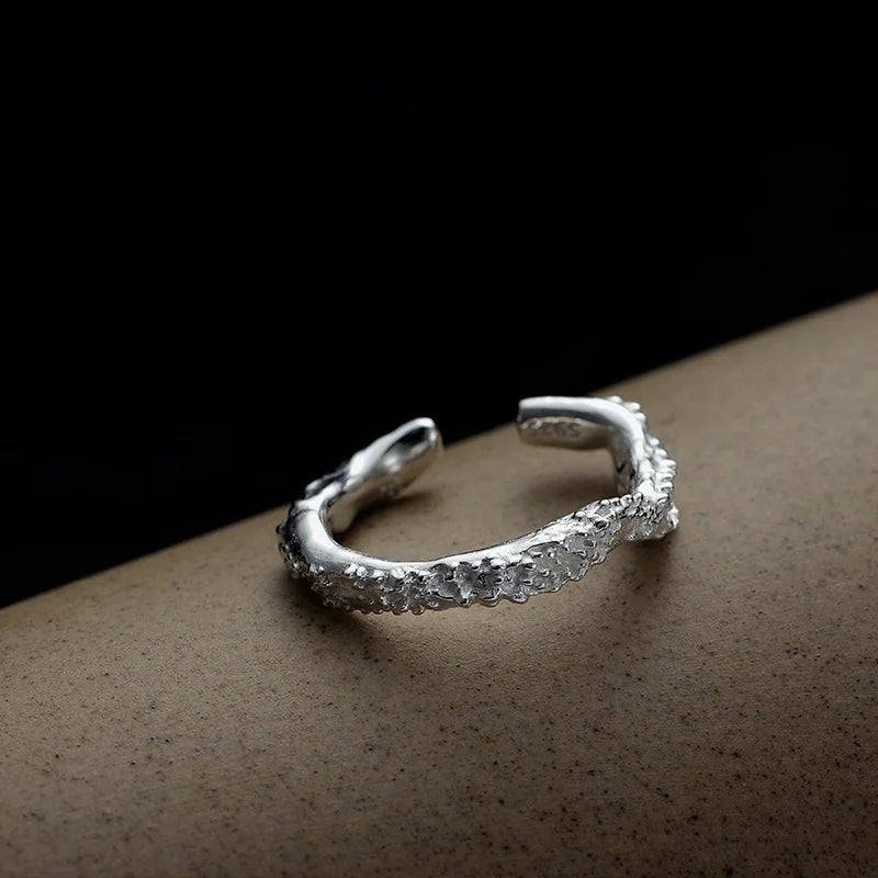 Alien Texture Narrow Ring R1247