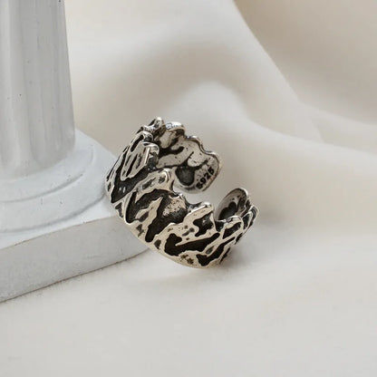 Antique Texture Wide Ring R1228