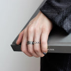 Antique Matte Texture Pleated Ring R1285