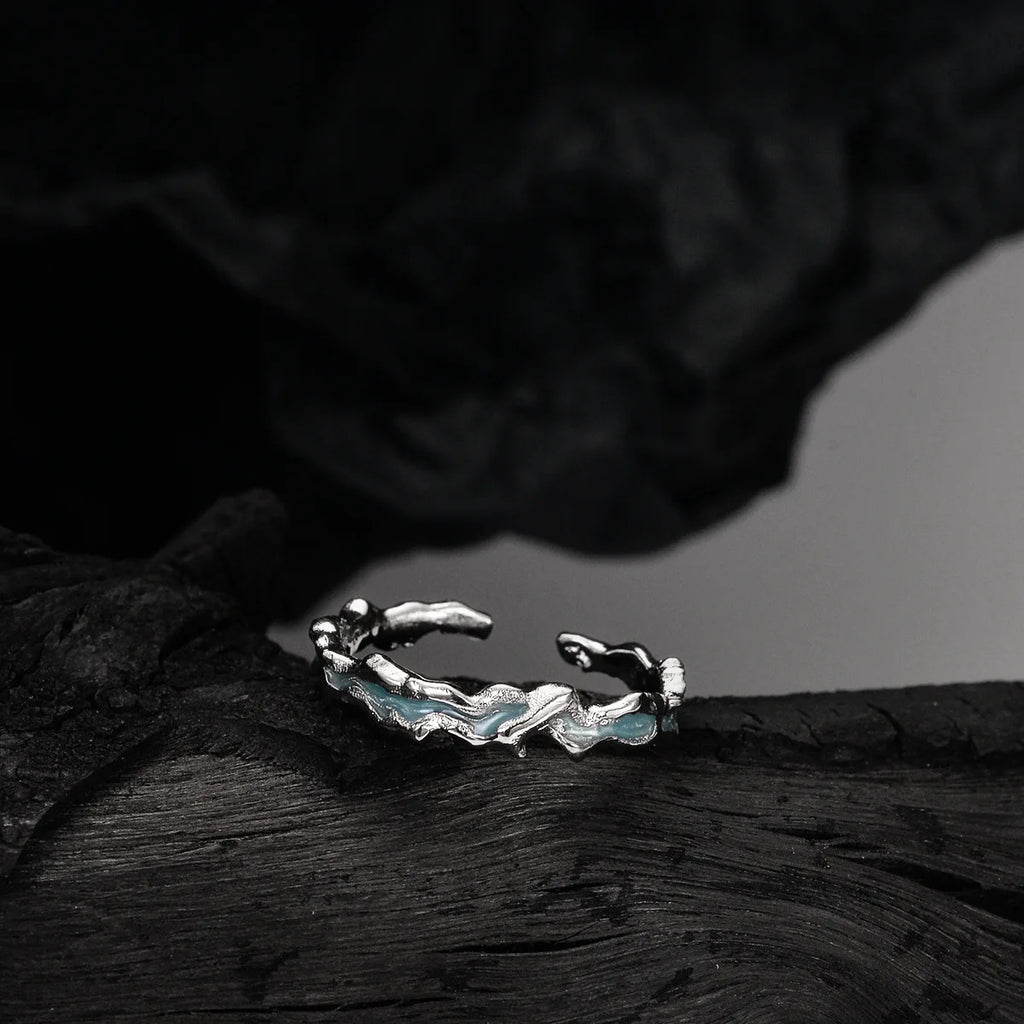 Mint Enamel Irregular Ring R1176