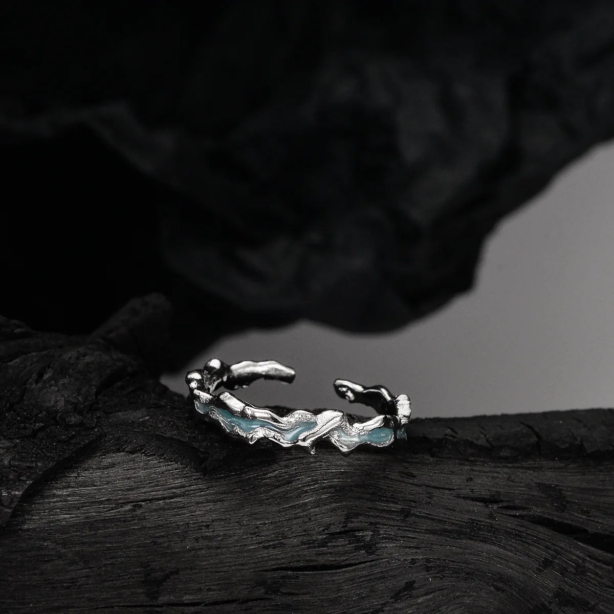 Mint Enamel Irregular Ring R1176