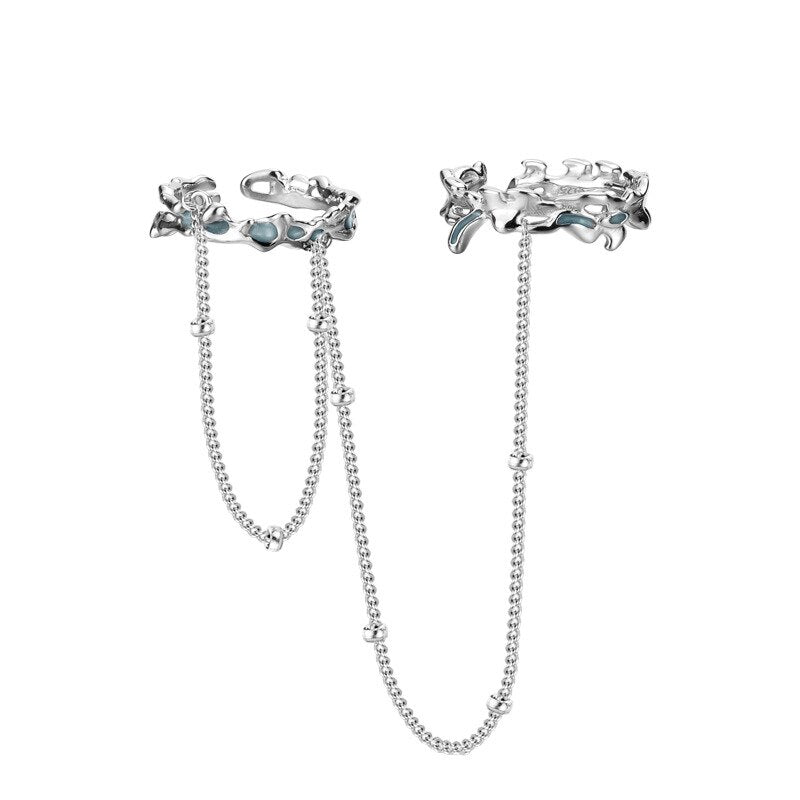 Enamel Floral Tassel Chained Ring R1192