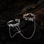 Enamel Floral Tassel Chained Ring R1192