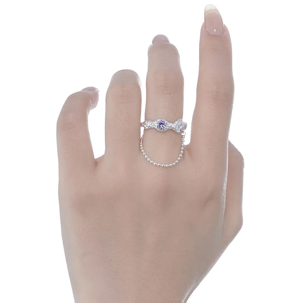 CZ Chain Irregular Ring R1185