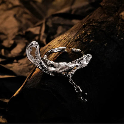 Chained Drop Irregular Ring R1170