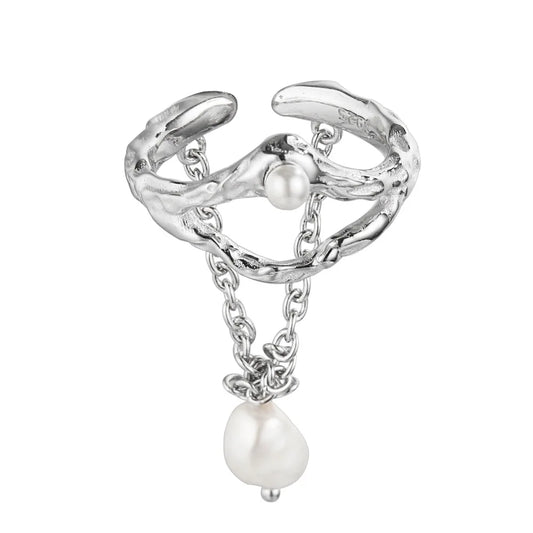 Chained Pearl Halloween Ring R1220