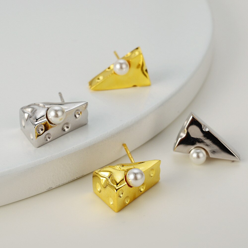 Cheese Slice Piercing Earrings E1034