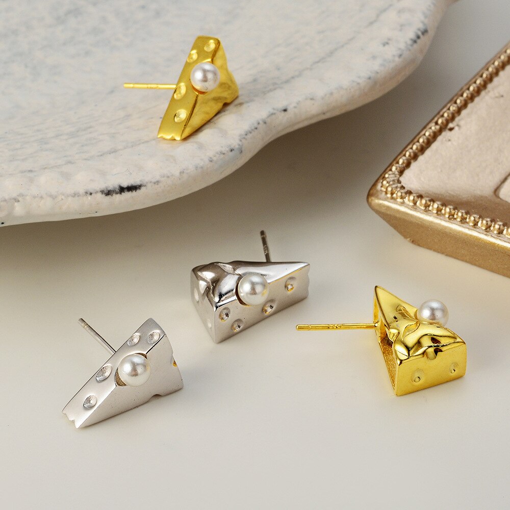Cheese Slice Piercing Earrings E1034