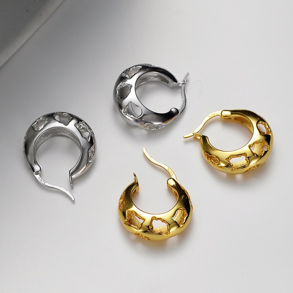 Cutout Hoop Clip Earrings E1036 1 Piece