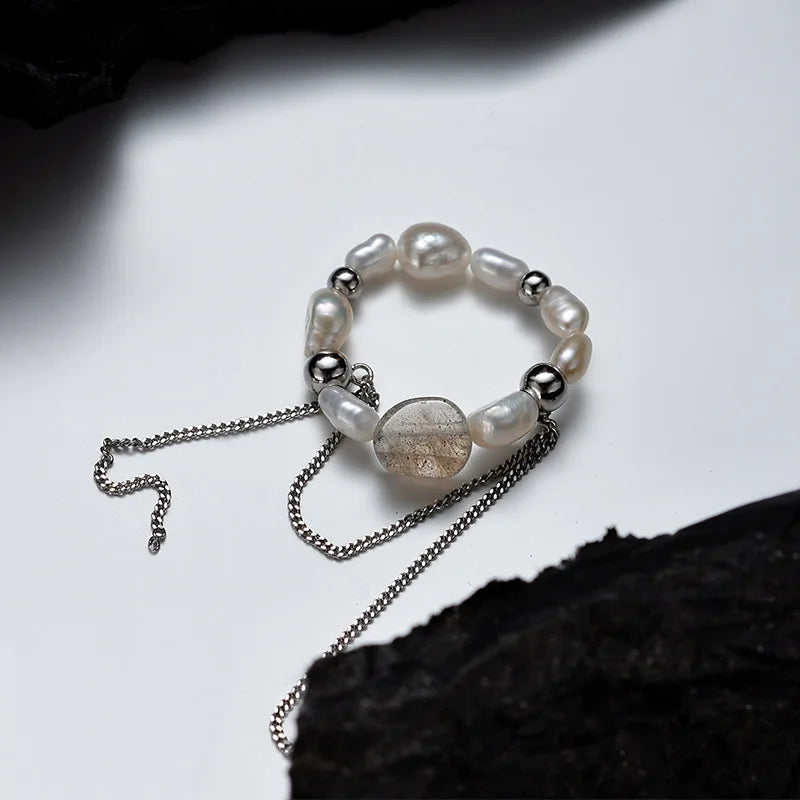 Designer Pearl Tassel Ring R1174
