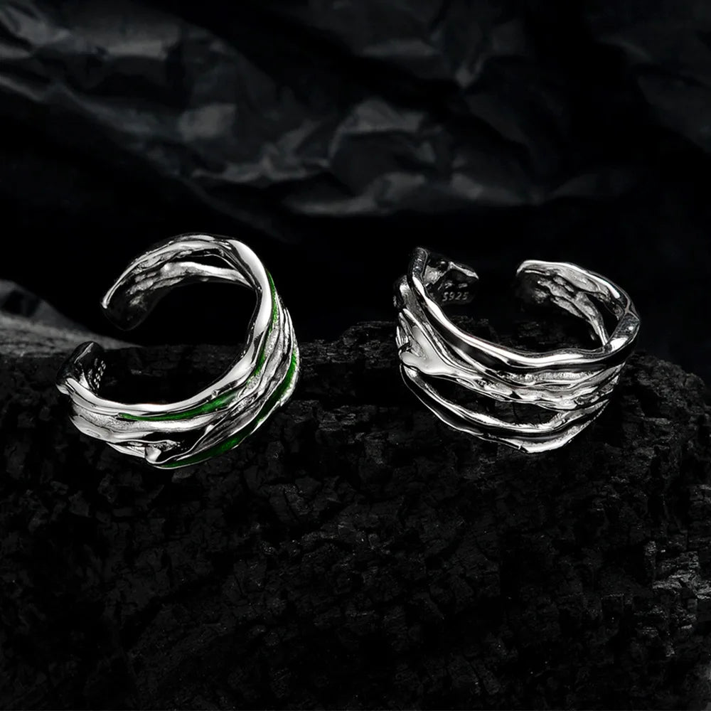 Enamel Strip Wide Irregular Ring R1242