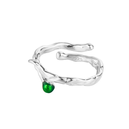 Green Enamel Alien Ring R1241