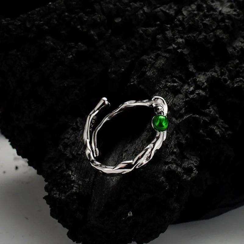 Green Enamel Alien Ring R1241