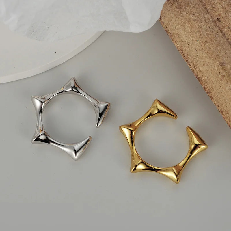 Geometric Star Open Ring R1138