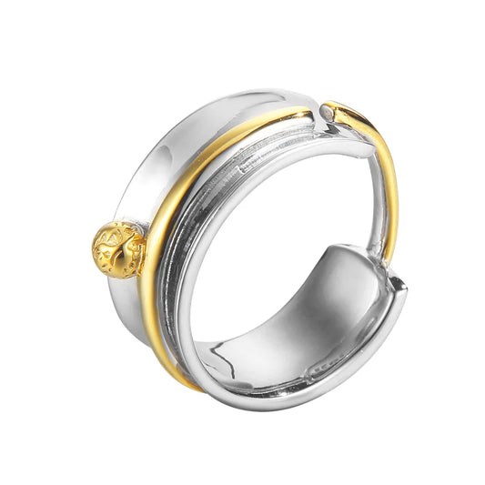 Two Tone Wrapped Open Ring R1032