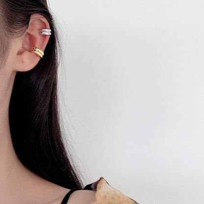 Grooves Wide Ear Cuffs E1082 1 Piece