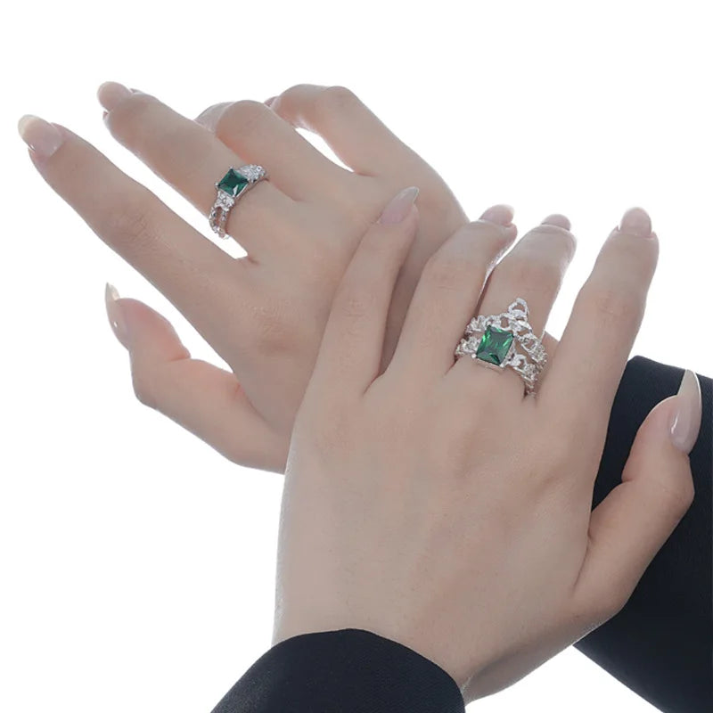 Hammered Irregular CZ Ring R1244