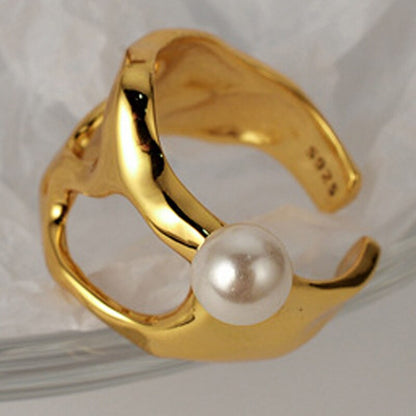 Impressionist Cutout Pearl Ring R1020