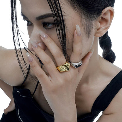 Irregular Signet Open Ring R1115