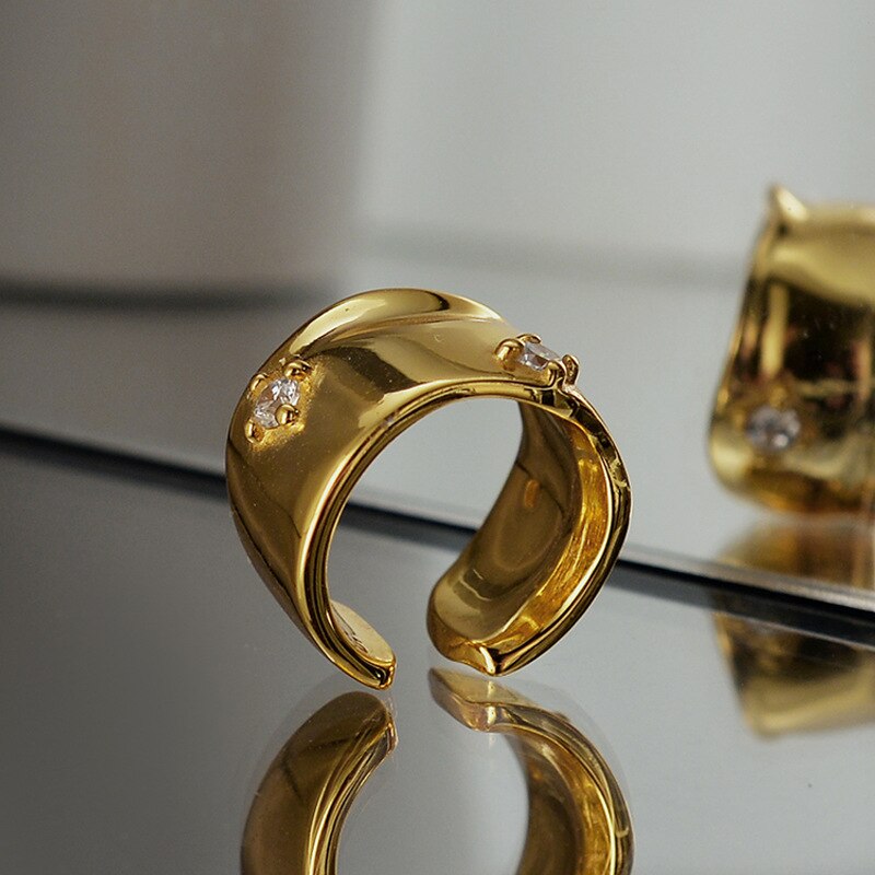 Irregular Wavy Wide Earrings E1056 1 Piece