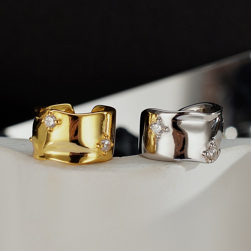 Irregular Wavy Wide Earrings E1056 1 Piece