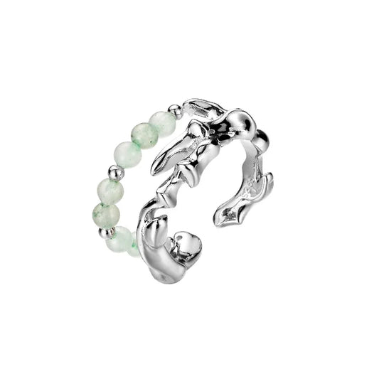 Jade Beads Irregular Ring R1171