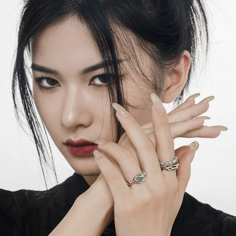 Jade Irregular Party Ring R1187