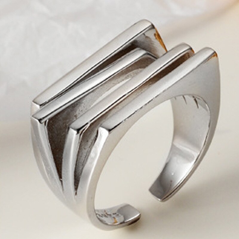 Layered Square Thick Ring R1039