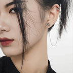Long Chain Jade Ear Cuff E1152, 1 Piece