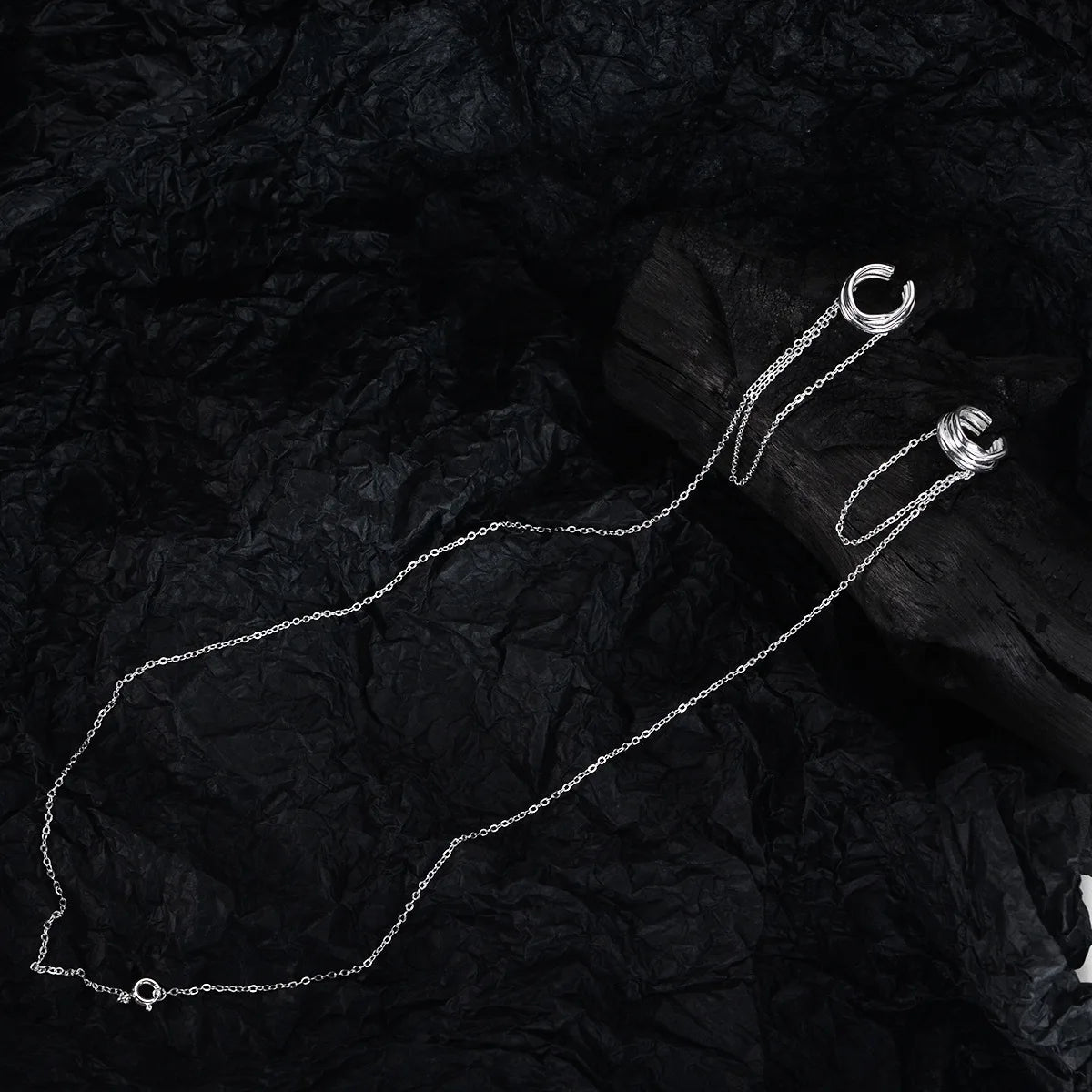 Long Chain Hoops Ear Cuff E1173