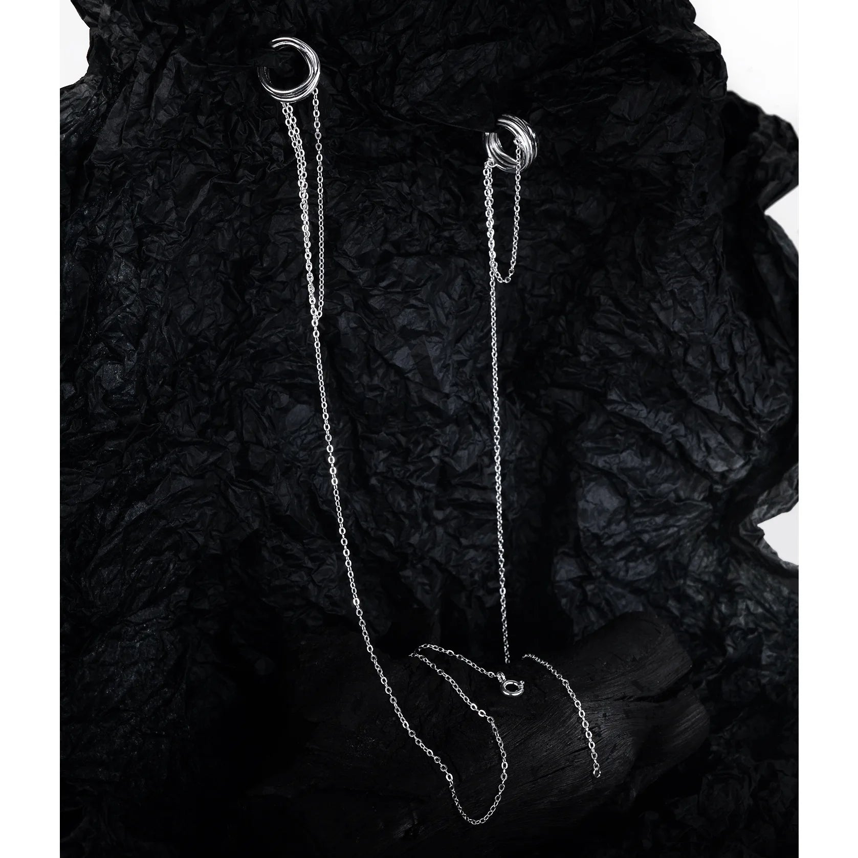 Long Chain Hoops Ear Cuff E1173