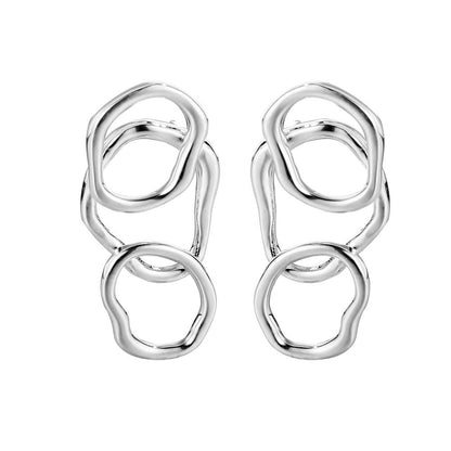 Irregular Hoops Ear Studs E1024