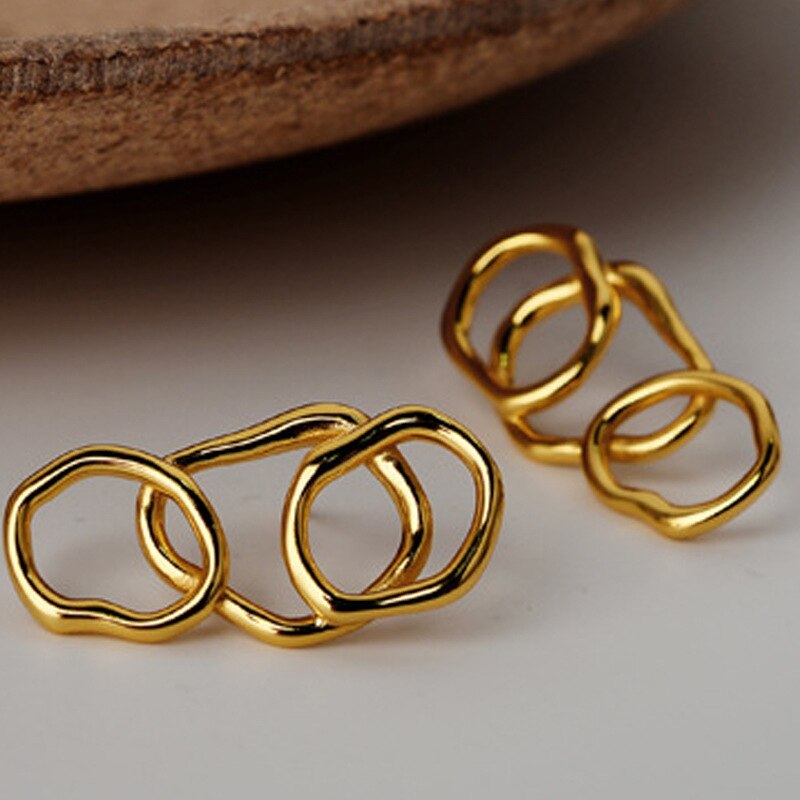 Irregular Hoops Ear Studs E1024
