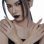 Matte Texture CZ Ring R1251