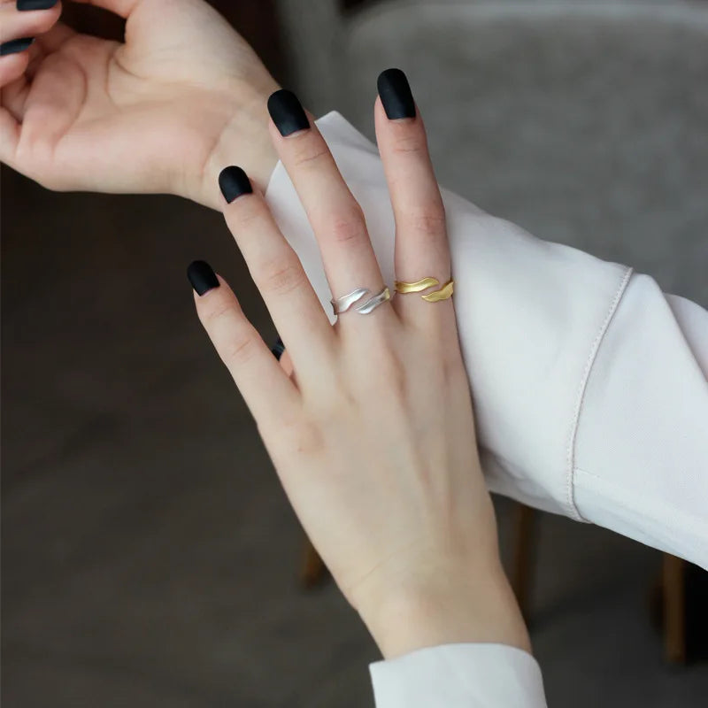 Matte Wave Minimalist Ring R116