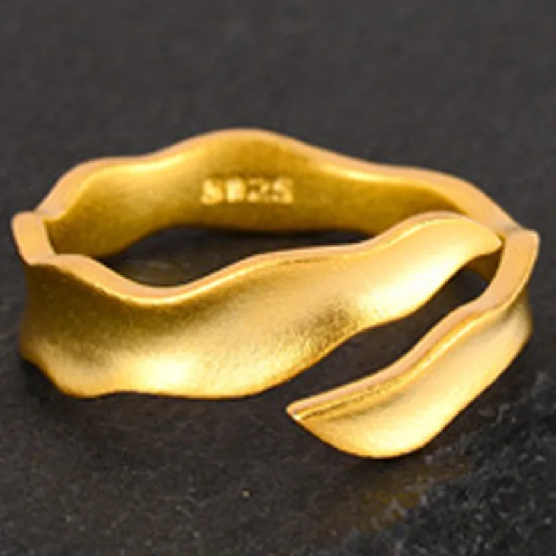 Matte Wave Minimalist Ring R116