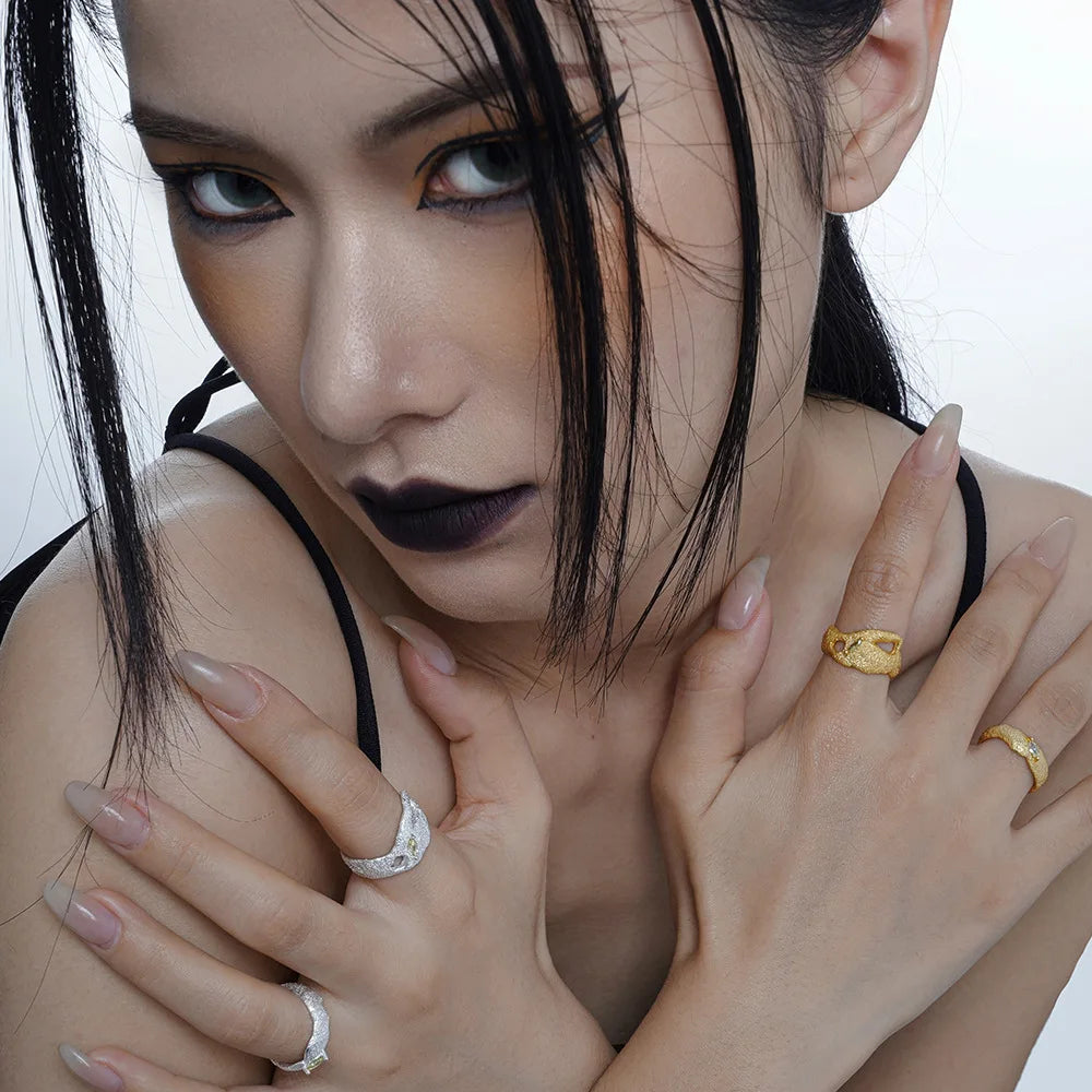 Irregular Pattern CZ Ring R1197