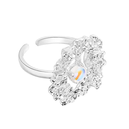 Moonstone Abstract Flower Ring R1243