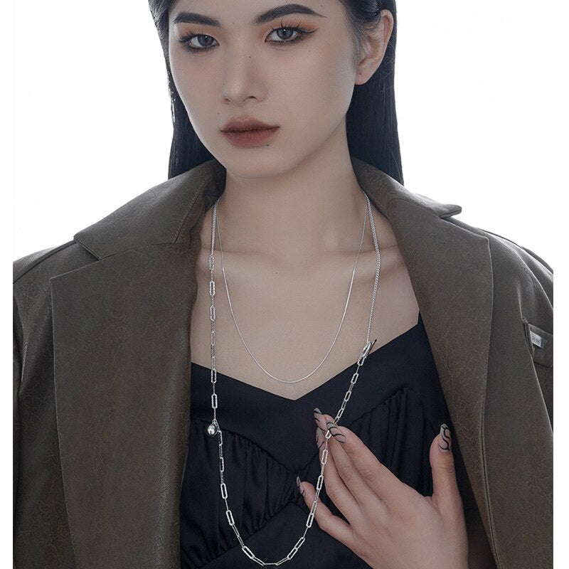 Multi Strand T-bar Sweater Necklace N1018