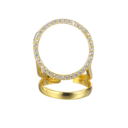 Paved CZ Halo Ring R1222