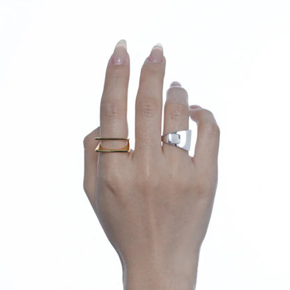 Polished Groove Open Ring R1090