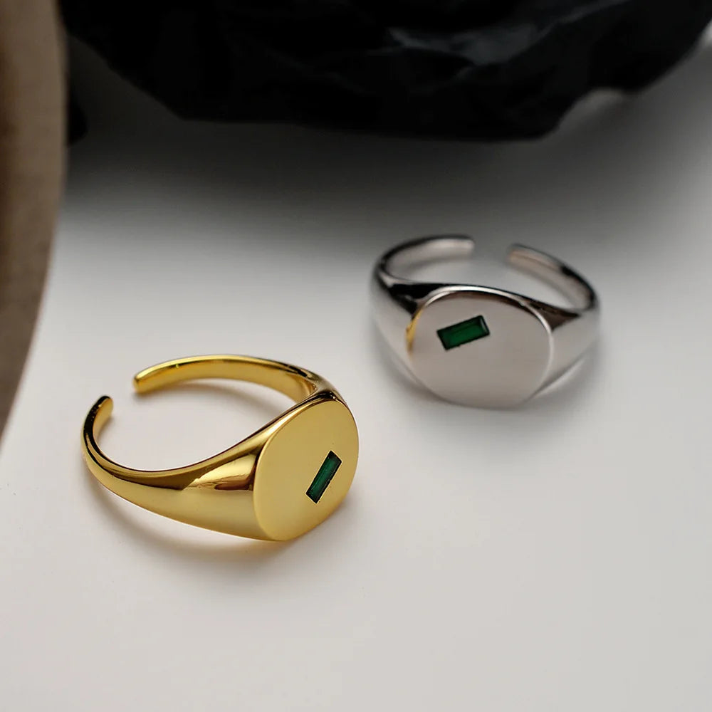 Emerald CZ Signet Ring R1330