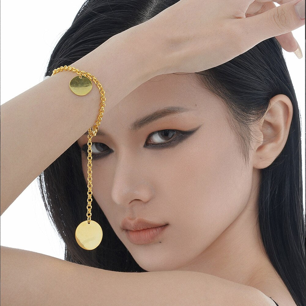 Discs Rolo Chain Bracelet B1014