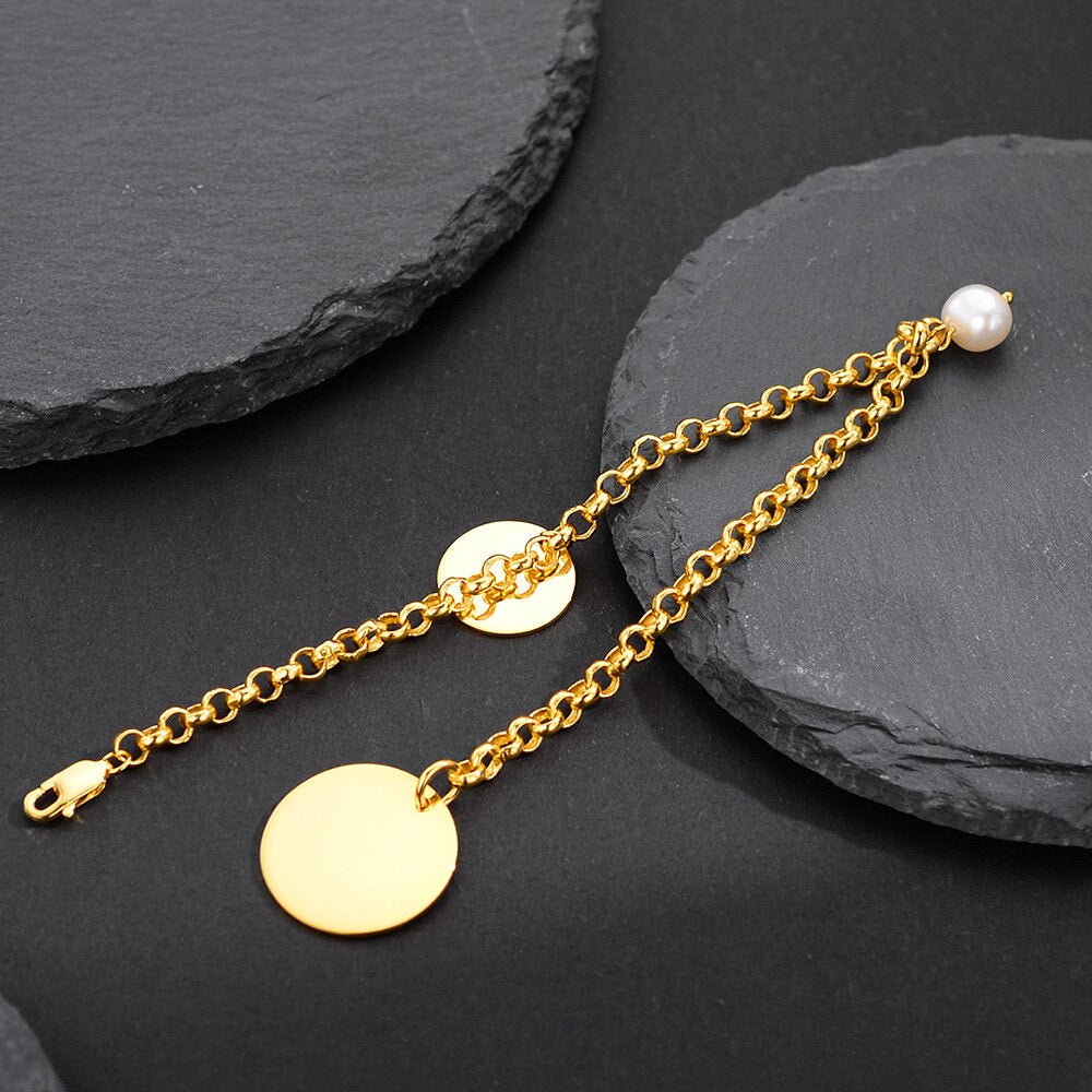 Discs Rolo Chain Bracelet B1014