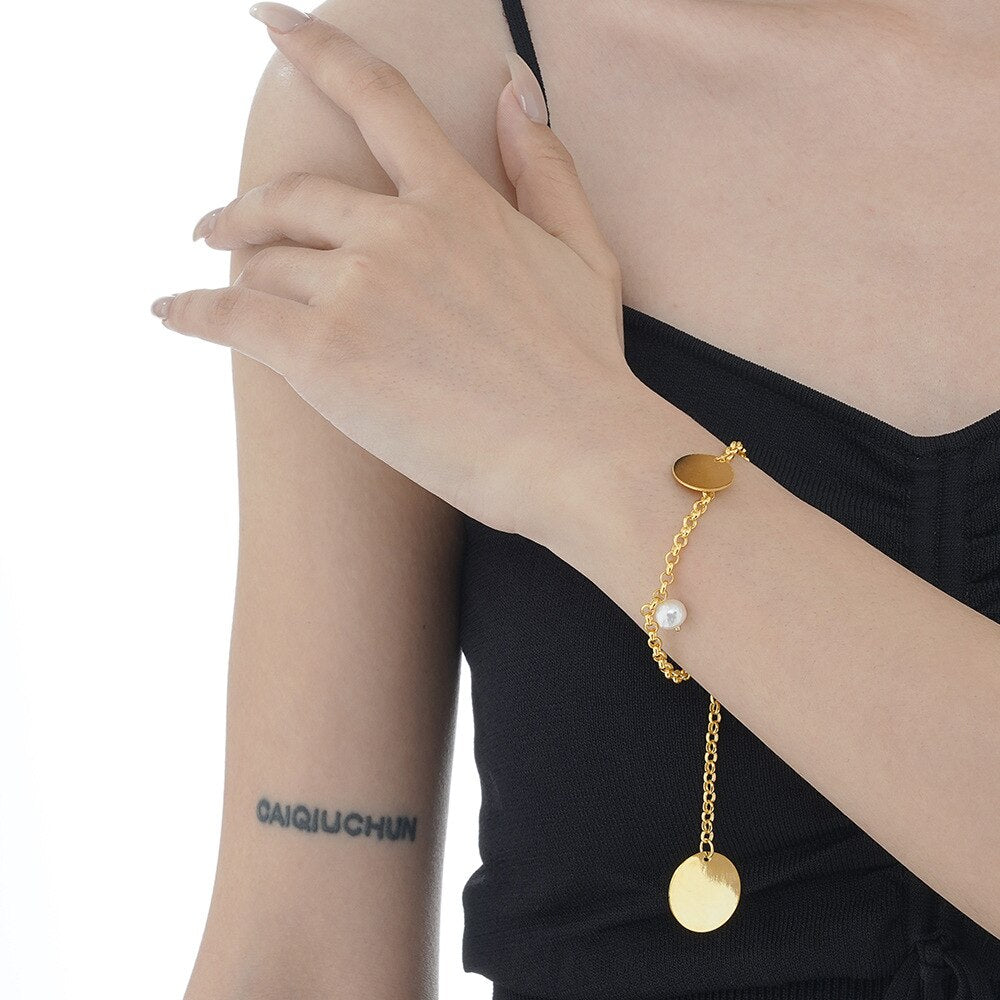 Discs Rolo Chain Bracelet B1014